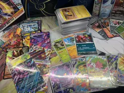 100 Pokemon Cards Bulk Lot - Guaranteed 1+ V or EX - Holos Included - Image 1