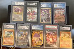 lot of 9 graded pokemon cards Charizard, Charmander BaseSet, Articuno Make Offer - Image 1