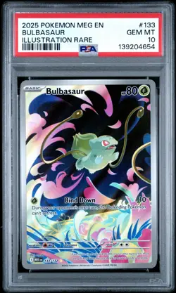 2025 Pokemon Mega MEG En Bulbasaur Illustration Rare #133 PSA 10 Gem Mint - Image 1