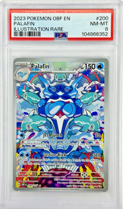 PSA 8 OBF EN Palafin #200 IR - 2023 Pokemon Sv03: Obsidian Flames 200/197 - Image 1