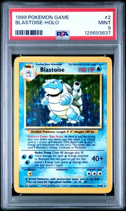1999 Pokemon Game Blastoise-Holo 9 PSA #2 - Image 1