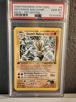 2000 POKEMON GYM CHALLENGE - #6 GIOVANNI'S MACHAMP [1ST EDITION] - PSA 10 - Image 1