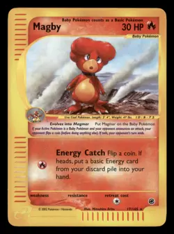 Lightly Played Magby 17/165 Reverse Holo Expedition Base Set Rare - Image 1