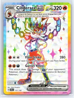 Cinderace ex 157/142 - Pokemon Stellar Crown - Ultra Rare - NM - Image 1