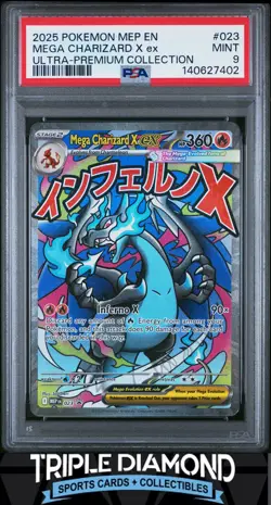 2025 Pokemon MEP UPC Black Star Promo Mega Charizard X Ex PSA 9 Mint BNB12 - Image 1