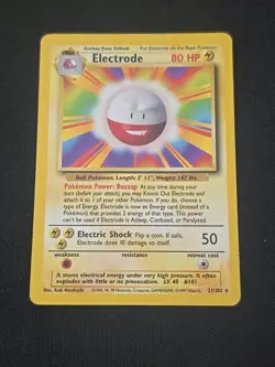 Electrode 021/102 Base Set Regular Black Star Rare Pokemon TCG Light Played - Image 1