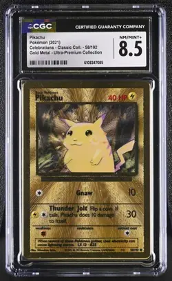 Pikachu EX *CGC 8.5* Gold Metal *151 UPC Promo* #58 *2023* Pokemon - Image 1