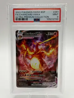 2022 POKEMON SWSH BLACK STAR PROMO #261 FULL ART/CHARIZARD VMAX PSA 9 - Image 1