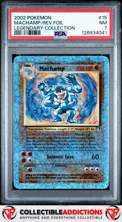 2002 Pokemon Legendary Collection #15 Machamp Legendary Collection PSA 7 - Image 1