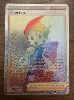Thorton 210/196 Pokemon TCG Lost Origin Full Art Trainer Rainbow Secret Rare - Image 1