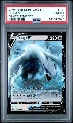 2022 POKEMON SWORD & SHIELD SILVER TEMPEST #138 LUGIA V PSA 10 - Image 1