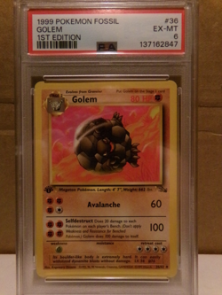 Pokemon TCG Golem 36/62 Fossil 1st Edition PSA Grade 6 - Image 1