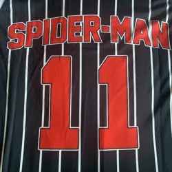 NWT Marvel Spider-Man Miles Morales Graffiti Pinstripe Basketball Jersey Sz 2XL - Image 2