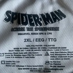 NWT Marvel Spider-Man Miles Morales Graffiti Pinstripe Basketball Jersey Sz 2XL - Image 4