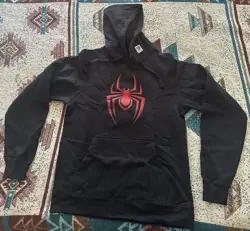 Marvel Spiderman - Miles Morales - Black / Red - Pullover Hoodie - Small - NEW - Image 1