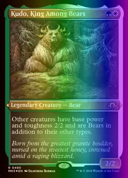 MTG Kudo, King Among Bears (490/719) Modern Horizons 3 NM FOIL- Etched - Image 1