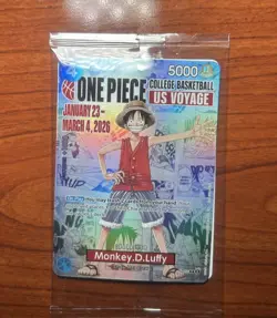 One Piece Monkey D. Luffy US Voyage College Basketball Promo Card Gonzaga SEALED - Image 1
