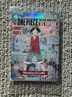 SEALED One Piece Monkey.D.Luffy College Basketball US Voyage P-055 Gonzaga Promo - Image 5