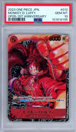 PSA 10 Monkey D. Luffy ST01-012 1st Anniversary Alternate Art One Piece Japanese - Image 1