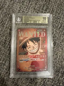 BGS 10 Monkey D. Luffy ST01-012 SR OP03 Wanted Alt Art ONE PIECE Japanese - Image 1