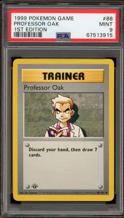Pokemon Professor Oak Base Set Shadowless 1st Edition #88 PSA 9 Mint - Image 1