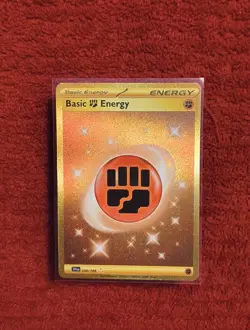 Pokemon TCG Basic Fighting Energy Scarlet & Violet Holo Gold Card 258/198 - Image 3