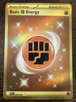 Pokemon TCG Basic Fighting Energy Scarlet & Violet Holo Gold Card 258/198 - Image 2