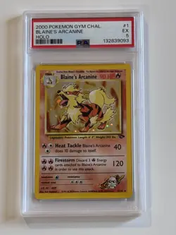 2000 Pokemon Gym Challenge Blaine's Arcanine Holo Rare PSA 5 - Image 1
