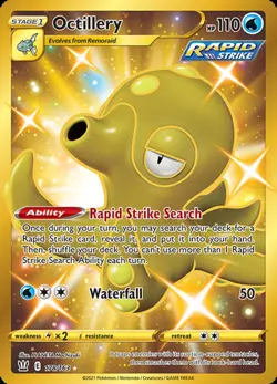 1x Octillery - 178/163 - Secret Rare Damaged Pokemon SWSH05 - Battle Styles - Image 1