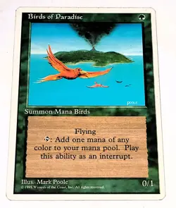 MAGIC THE GATHERING Birds of Paradise MTG Core Set 4th Edition Regular LP - Image 1