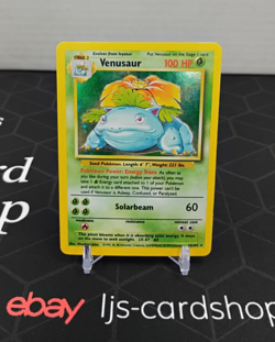 Venusaur Base Set 15/102 Holo Rare MP Unlimited Pokemon Card T1 - Image 1