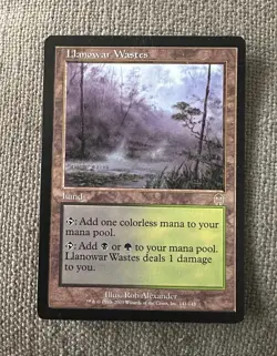 Magic The Gathering Apocalypse Llanowar Wastes Card Nice Played With - Image 1