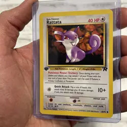 Pokemon TCG Team Rocket 1st Edition Rattata 66/82 Card Vintage Pokemon WOTC LP+ - Image 2