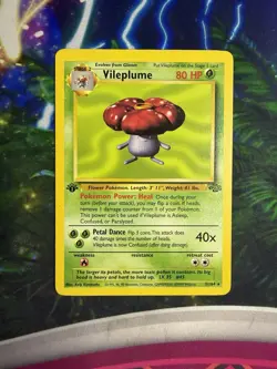 Vileplume 31/64 Jungle Rare Non Holo Pokemon Card First Edition - Image 3