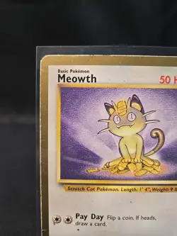 Gold Border Meowth 56/64 Jungle Unlimited Pokemon TCG Card Vintage WOTC Promo MP - Image 2