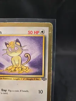 Gold Border Meowth 56/64 Jungle Unlimited Pokemon TCG Card Vintage WOTC Promo MP - Image 3
