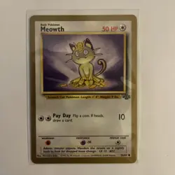 GOLD Border Meowth 56/64 Jungle Unlimited Pokemon TCG Card Vintage WOTC - Image 1