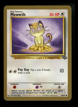 Meowth 56/64 Jungle 1999 GOLD Bordered Promo WOTC Pokemon Card TCG - Image 1