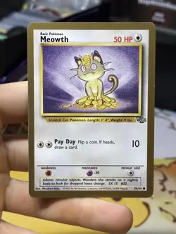 Meowth 56/64 Jungle 1999 GOLD Bordered Promo WOTC Pokemon Card TCG - Image 3