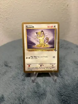 1999 Pokemon TCG Meowth Jungle Gold Bordered Promo Card 56/64 - Image 1