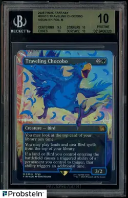 #1 2025 MTG Final Fantasy Neon Ink Blue #055d Traveling Chocobo BGS 10 PRISTINE - Image 1