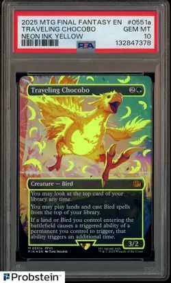 #2 2025 MTG Final Fantasy EN Neon Ink Yellow #0551a Traveling Chocobo PSA 10 - Image 1