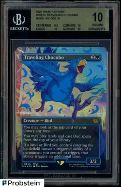 #2 2025 MTG Final Fantasy Neon Ink Blue #055d Traveling Chocobo BGS 10 PRISTINE - Image 1