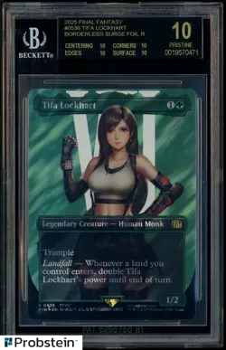 2025 Final Fantasy Borderless Surge Foil #0536 Tifa Lockhart BGS 10 BLACK LABEL - Image 1