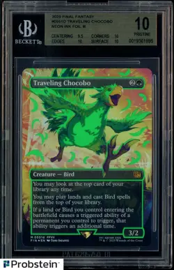 2025 MTG Final Fantasy Neon Ink Green 0551d Traveling Chocobo BGS 10 BLACK LABEL - Image 1