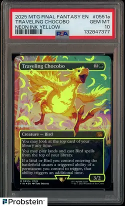 #3 2025 MTG Final Fantasy EN Neon Ink Yellow #0551a Traveling Chocobo PSA 10 - Image 1