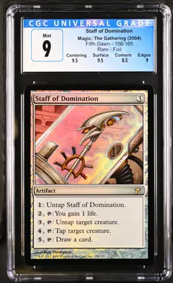 STAFF OF DOMINATION Fifth Dawn Foil Rare CGC 9 MTG [Nostalgium] - Image 1