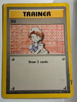 Bill 91/102 - Trainer - Base Set - Pokemon TCG CCG Card - Image 1
