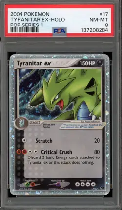 Pokemon Tyranitar ex POP Series 1 Holo Ultra Rare #17 PSA 8 - Image 1