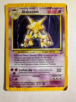 Pokemon Alakazam TCG Base Set 2 Holo Unlimited Rare - Heavy Damage - Image 1